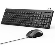 Vention USB Wired Full-Sized Silent Keyboard and Mouse Combo Black Slim Type - US - Keyboard and Mouse Set