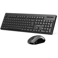 Vention Wireless Full-Sized Silent Keyboard and Mouse Combo Black Slim Type - US - Keyboard and Mouse Set