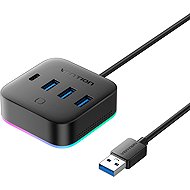Vention USB 3.0 to USB 3.2 Gen 1 Type-C/USB 3.0*3/USB-C Desk Hub 1M Black - USB Hub