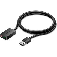 Vention 2-port USB External Sound Card 1M Black - External Sound Card 