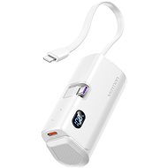 Vention LED Display 4800mAh Power Bank (USB-C + Lightning + USB-C) 22.5W White Foldable USB-C Type - Power Bank