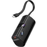 Vention LED Display 4800mAh Power Bank (USB-C + Lightning + USB-C) 22.5W Black Foldable USB-C Type - Power Bank