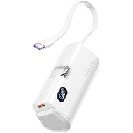 Vention LED Display 4800mAh Power Bank (USB-C + Lightning + USB-C) 22.5W White Foldable Lightning Ty - Power Bank