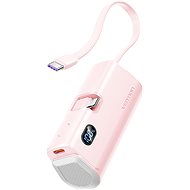 Vention LED Display 4800mAh Power Bank (USB-C + Lightning + USB-C) 22.5W Pink Foldable Lightning Typ - Power Bank