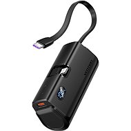 Vention LED Display 4800mAh Power Bank (USB-C + Lightning + USB-C) 22.5W Black Foldable Lightning Ty - Power Bank
