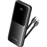 Vention 10000mAh Power Bank with Integrated USB-C and Lightning Cables 22.5W Black LED Display Type - Power bank
