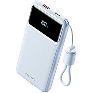 Vention 10 000 mAh Power Bank (USB-C + USB-A) with Built-in Cable 22,5 W Blue LED Display Type - Powerbank