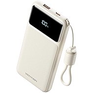 Vention 10 000 mAh Power Bank (USB-C + USB-A) with Built-in Cable 22,5 W White LED Display Type - Powerbank