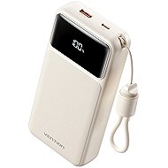 Vention 20,000mAh Power Bank (USB-C + USB-A) with Built-in Cable 22.5W White LED Display Type - Power Bank