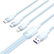 Vention USB 2.0 A Male to 3-in-1 USB-C & Lightning & Micro-B Male 6A Cable 1.5M Blue Aluminum Alloy - Data Cable