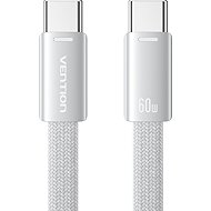 Vention Flat USB 2.0 Type-C Male to Type-C Male 3A Cable 1M Silver Aluminum Alloy Type - Data Cable