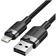 Vention USB 2.0 Type-A Male to Lightning Male 2.4A Cable 1M Black Aluminum Alloy Type - Data Cable
