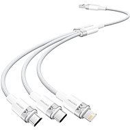 Vention USB 2.0 A Male to 3-in-1 USB-C & Lightning & Micro-B Male 3A Cable 1.5M White Aluminum Alloy - Data Cable