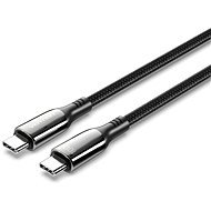 Vention Cotton Braided USB-C 2.0 5A Cable 2m Black Zinc Alloy Type - Dátový kábel