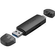 Vention 2 az 1-ben USB 3.0 A + C kártyaolvasó(SD + TF) Fekete Dual Drive levél - Kártyaolvasó
