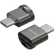 Vention USB 2.0 Type-C MicroSD Card Reader Gray Zinc Alloy Type - Card Reader
