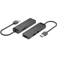 Vention USB 3.0 to 3× USB / TF / SD / Micro USB-B HUB 0.15M Black ABS Type - Port replikátor