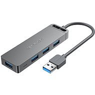 Vention 4-Port USB 3.0 Hub With Power Supply 0.15M Gray (Metal appearance) - USB Hub