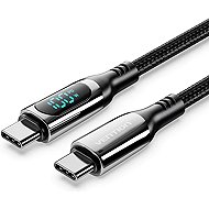 Vention USB 2.0 Type-C Male to Type-C Male 5A Cable 2m Black with OLED Display and Aluminium Alloy C - Data Cable