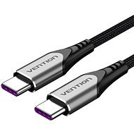 Vention Type-C (USB-C) 2.0 (M) to USB-C (M) 100W / 5A Cable 1m Gray Aluminum Alloy Type - Data Cable