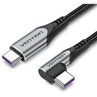 Vention Type-C (USB-C) 2.0 Right Angle to USB-C 0.5M Gray Aluminum Alloy Type - Adatkábel