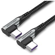 Vention Type-C (USB-C) 2.0 to USB-C Dual Right Angle 1M Grey Aluminium Alloy Type - Data Cable