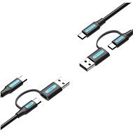 Vention USB-C + USB-A to USB-C Cable 0.5m Black PVC Type - Adatkábel