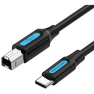 Vention USB-C 2.0 to USB-B Printer 2A Cable 1M Black - Datenkabel