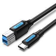 Vention USB-C 3.0 to USB-B Printer 2A Cable 1m Black - Datenkabel