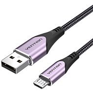 Vention Cotton Braided Micro USB to USB 2.0 Cable Purple 2m Aluminum Alloy Type - Dátový kábel
