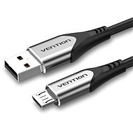 Vention Luxury USB 2.0 -> microUSB Cable 3A, Grey, 0.25m, Aluminium Alloy Type - Data Cable