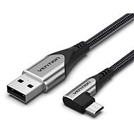 Vention 90° USB 2.0 -> microUSB Cotton Cable Gray 0.25m Aluminium Alloy Type - Dátový kábel