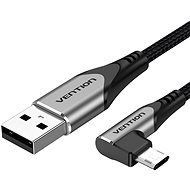 Vention Reversible 90° USB 2.0 -> MicroUSB Cotton Cable Grey 1m Aluminium Alloy Type - Data Cable