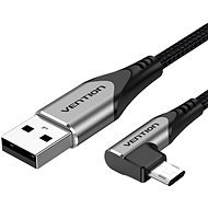 Vention 90° USB 2.0 -> micro-B Cotton Cable Gray 1.5m Aluminium Alloy Type - Dátový kábel