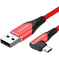 Vention Reversible 90° USB 2.0 to microUSB Cotton Cable Red 1m Aluminium Alloy Type - Adatkábel