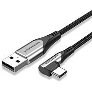 Vention Type-C (USB-C) 90° to USB 2.0 Cotton Cable Gray 0.25m Aluminum Alloy Type - Adatkábel