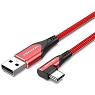 Vention Type-C (USB-C) 90° to USB 2.0 Cotton Cable Red 1m Aluminum Alloy Type - Adatkábel
