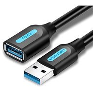 Vention USB 3.0 Male to USB Female Extension Cable 1m Black PVC Type - Adatkábel
