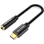 Vention Type-C (USB-C) to 3,5mm Female Audio Cable Adapter with Chip 0,1m Black Metal Type - Átalakító