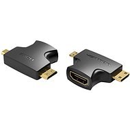 Vention 2 in 1 Mini HDMI (M) and Micro HDMI (M) to HDMI (F) Adaptér Black - Redukcia