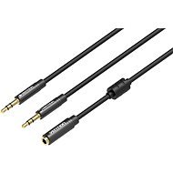 Vention 2x 3.5mm (M) to 4-Pole 3.5mm (F) Stereo Splitter Cable 0.3m Black Metal Type - Adapter