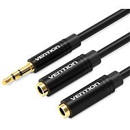 Vention 3.5mm Male to 2x 3.5mm Female Stereo Splitter Cable 0.3M Black Metal Type - Adapter