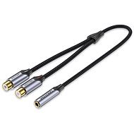 Vention Cotton Braided 3,5 mm Female to 2-Female RCA Audio Cable 0.3M Gray Aluminum Alloy Type - Adapter