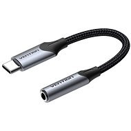 Vention Cotton Braided USB-C Male to 3.5MM Earphone Jack Adapter 0.1M Gray Aluminum Alloy Type - Adapter
