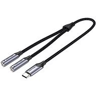 Vention USB-C Male to TRS Audio and Mic Jack 0,3m Gray Aluminum Alloy Type - Átalakító