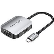 Vention USB-C to HDMI + VGA Converter 0.15M Gray Aluminum Alloy Type - Adapter