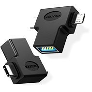 Vention OTG Adapter Black micro USB + USB-C to USB for Android - Átalakító
