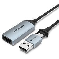 Vention HDMI Female to USB-C / USB-A Male Video Capture Card 0.1M Gray - Átalakító