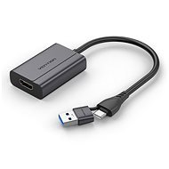 Vention USB-C and USB-A to HDMI Converter Gray Aluminium Alloy Type+I28 - Adapter