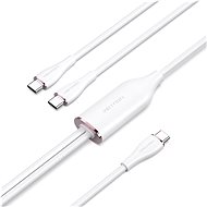 Vention USB 2.0 Type-C Male to 2 Type-C Male 5A Cable 1.5M White Silicone Type - Data Cable